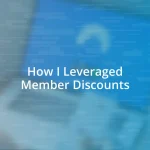 How I Leveraged Member Discounts