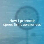 How I promote speed limit awareness