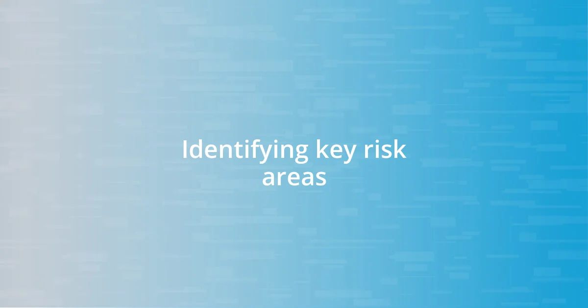 Identifying key risk areas