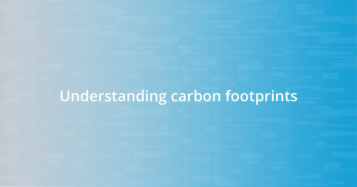 Understanding carbon footprints