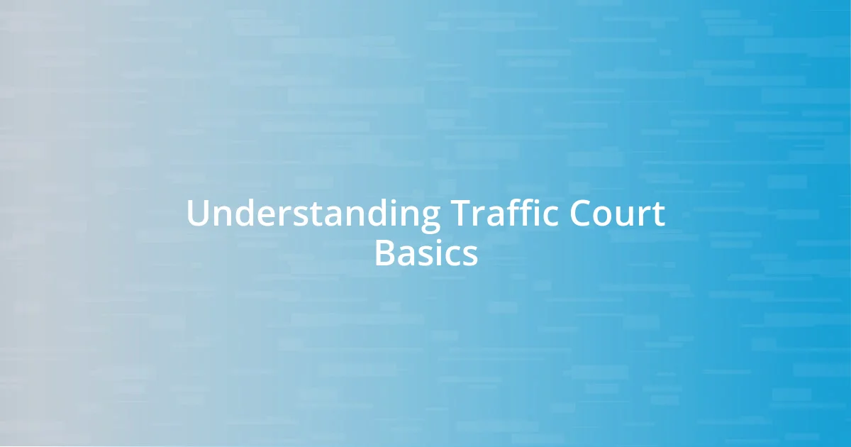 Understanding Traffic Court Basics